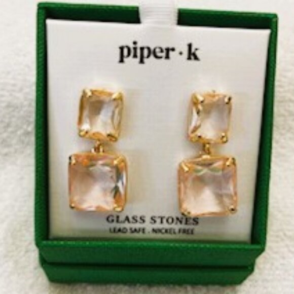 piper k brand blush drop pierced earrings New in Box - Picture 1 of 5